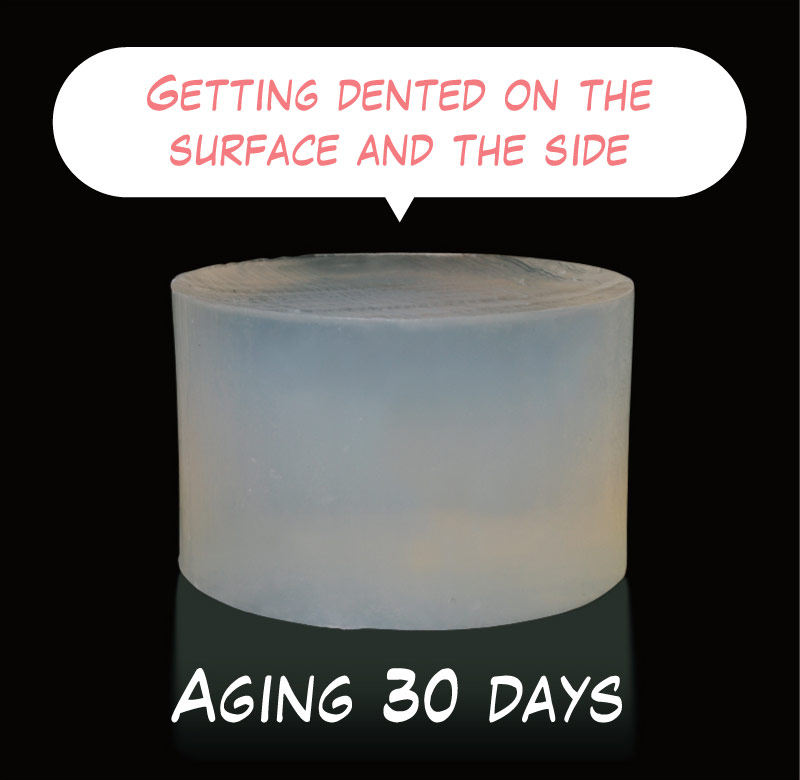 Getting dented on the surface and the side Aging 30 days