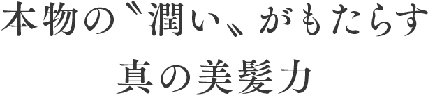 本物の潤いがもたらす真の美髪力