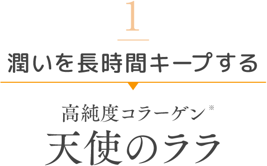 1 潤いを長時間キープする 高純度コラーゲン 天使のララ ※保湿成分