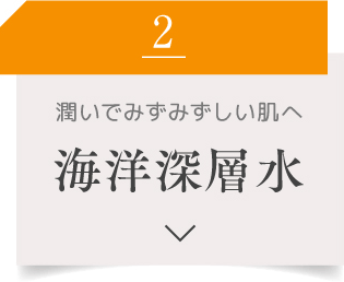 2 潤いでみずみずしい肌へ 海洋深層水