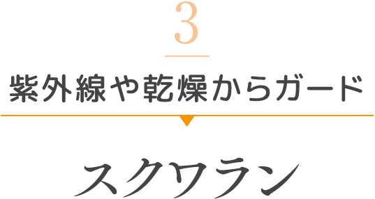 3 紫外線や乾燥からガード スクワラン
