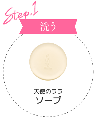Step1 洗う　天使のララ　ソープ