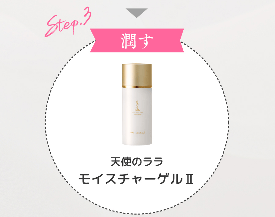 Step3 潤す　天使のララ　モイスチャーゲルⅡ
