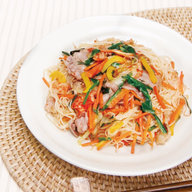 天使のララとカンタンおいしいレシピ キムチそうめんチャンプルー