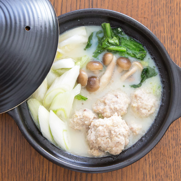 天使のララとカンタンおいしいレシピ 豚つくねの豆乳鍋