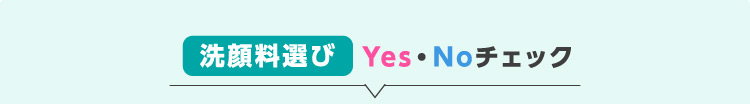 洗顔料選び Yes・Noチェック