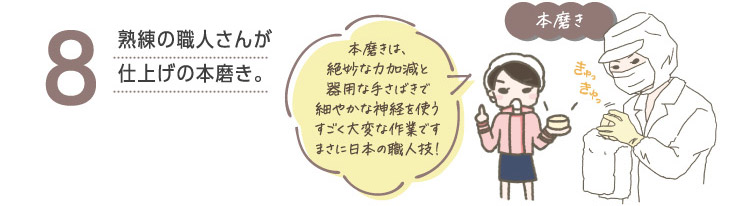 8熟練の職人さんが仕上げの本磨き。