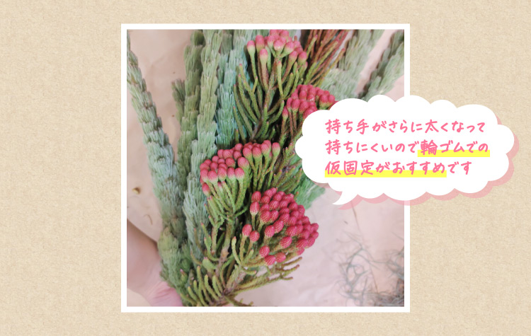 持ち手がさらに太くなって持ちにくいので輪ゴムでの仮固定がおすすめです