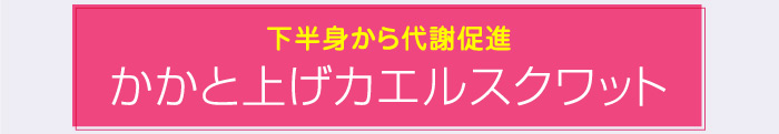下半身から代謝促進 かかと上げカエルスクワット