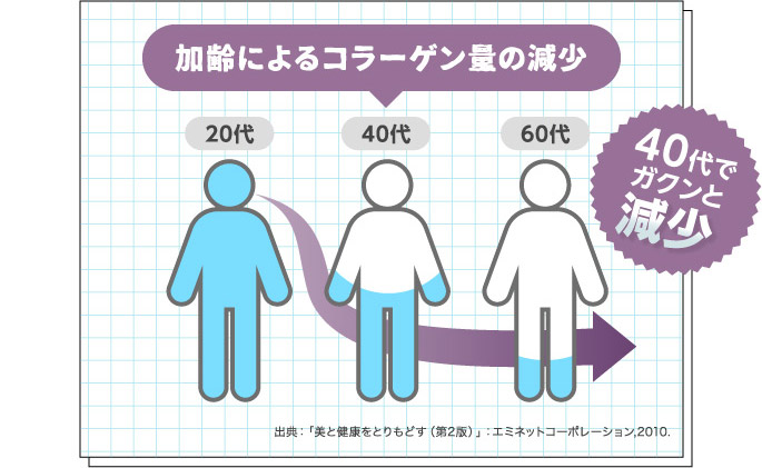 加齢によるコラーゲン量の減少