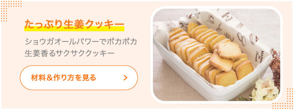 たっぷり生姜クッキー ショウガオールパワーでポカポカ生姜香るサクサククッキー